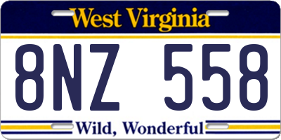 WV license plate 8NZ558
