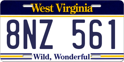 WV license plate 8NZ561