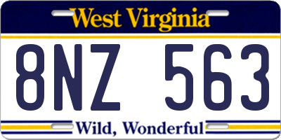 WV license plate 8NZ563