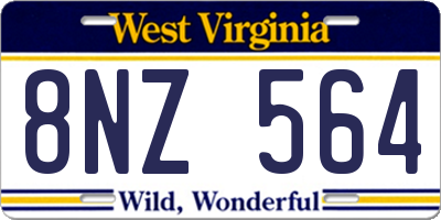 WV license plate 8NZ564