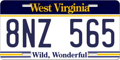 WV license plate 8NZ565