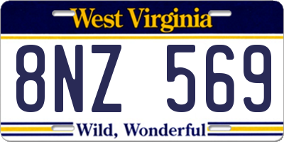 WV license plate 8NZ569