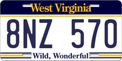 WV license plate 8NZ570