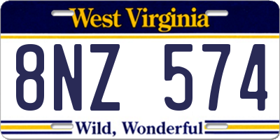 WV license plate 8NZ574