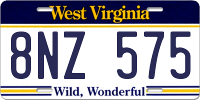 WV license plate 8NZ575