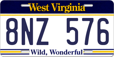 WV license plate 8NZ576
