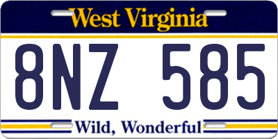 WV license plate 8NZ585