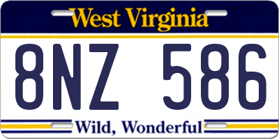 WV license plate 8NZ586
