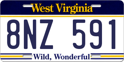 WV license plate 8NZ591