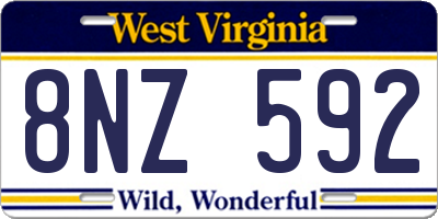 WV license plate 8NZ592