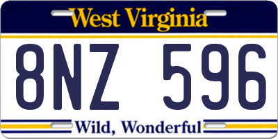 WV license plate 8NZ596
