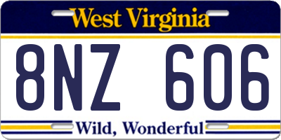 WV license plate 8NZ606