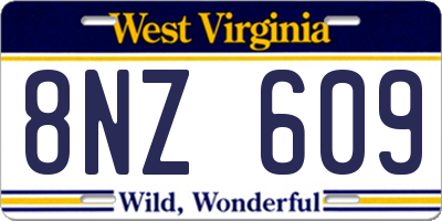 WV license plate 8NZ609