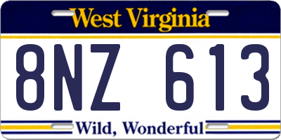 WV license plate 8NZ613