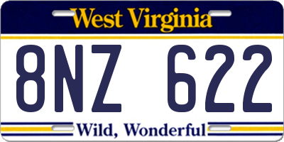 WV license plate 8NZ622