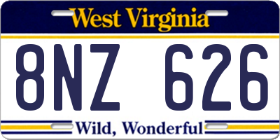 WV license plate 8NZ626