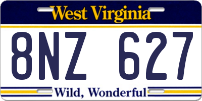 WV license plate 8NZ627