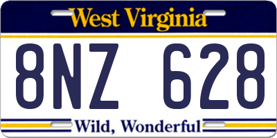 WV license plate 8NZ628