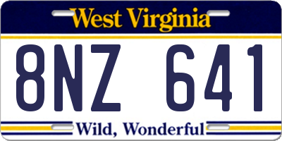 WV license plate 8NZ641