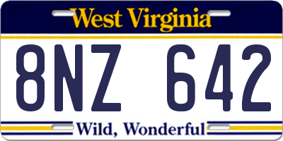 WV license plate 8NZ642