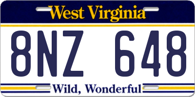 WV license plate 8NZ648