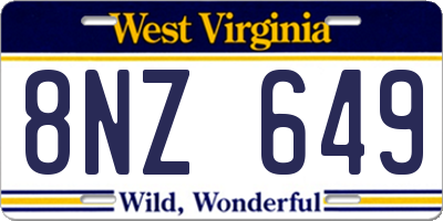 WV license plate 8NZ649