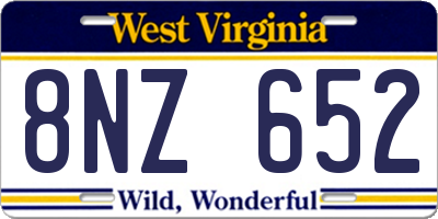 WV license plate 8NZ652