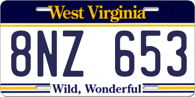 WV license plate 8NZ653