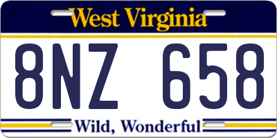WV license plate 8NZ658