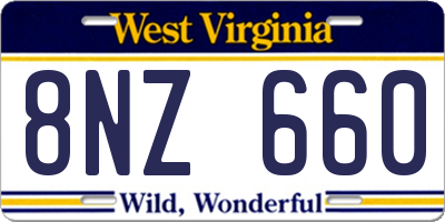 WV license plate 8NZ660