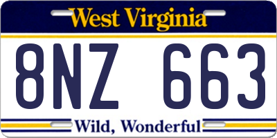 WV license plate 8NZ663