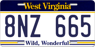 WV license plate 8NZ665