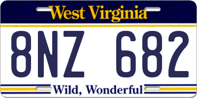 WV license plate 8NZ682