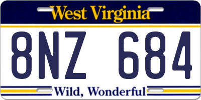 WV license plate 8NZ684