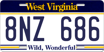 WV license plate 8NZ686