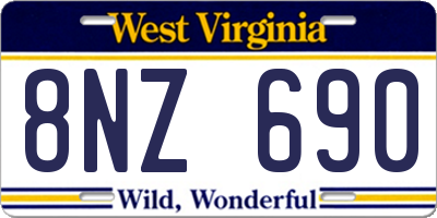 WV license plate 8NZ690