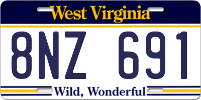 WV license plate 8NZ691