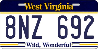 WV license plate 8NZ692