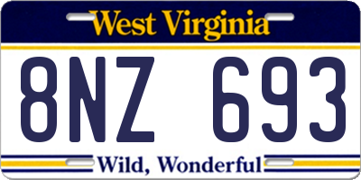 WV license plate 8NZ693