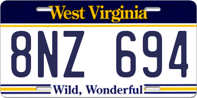 WV license plate 8NZ694