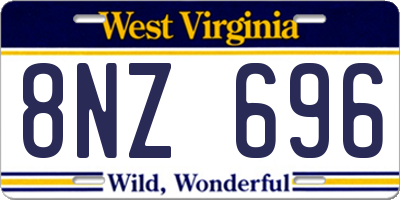 WV license plate 8NZ696