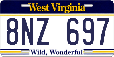 WV license plate 8NZ697