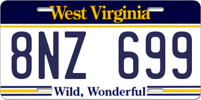 WV license plate 8NZ699