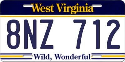 WV license plate 8NZ712