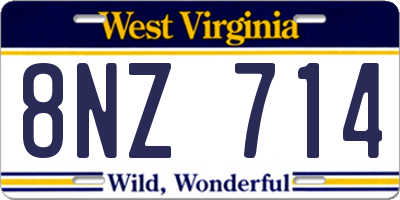 WV license plate 8NZ714