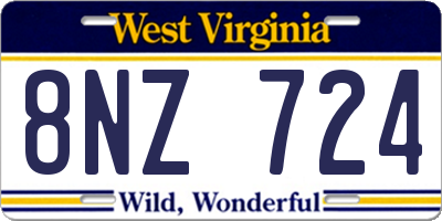 WV license plate 8NZ724