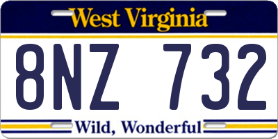 WV license plate 8NZ732