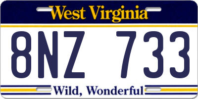 WV license plate 8NZ733