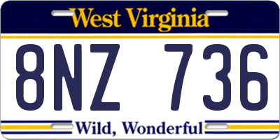 WV license plate 8NZ736