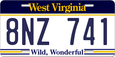 WV license plate 8NZ741